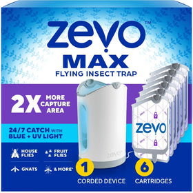 ZEVO Max bug catcher base plugged in for continuous indoor protection.