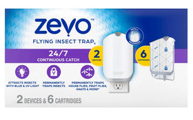 ZEVO MAX bug catcher front view on a counter attracts flying insects for odorless control.