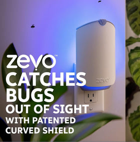Adhesive capture surface visible on the device as insects are trapped.