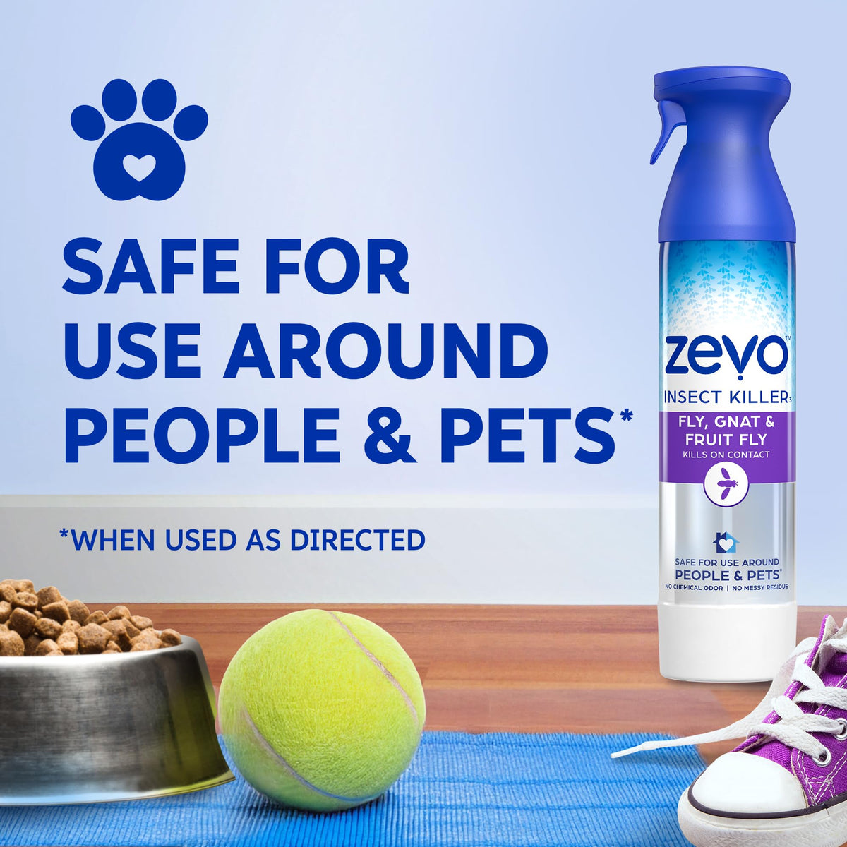 ZEVO no-residue spray on surfaces promises easy cleanup.