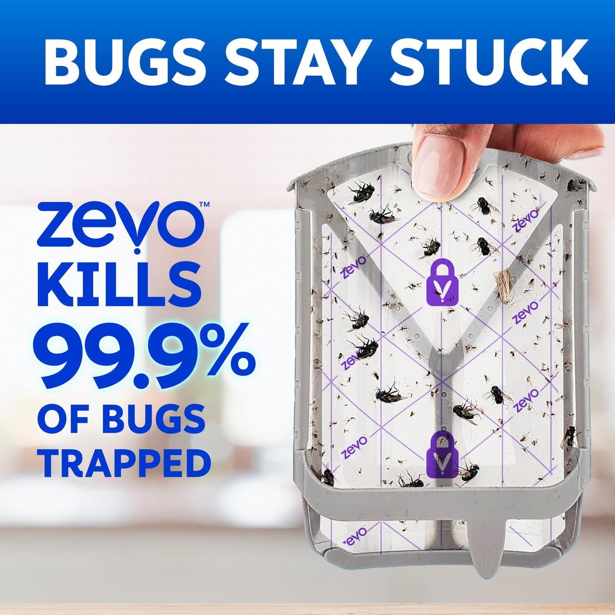 ZEVO refill cartridges use blue UV-lure technology to attract insects effectively.