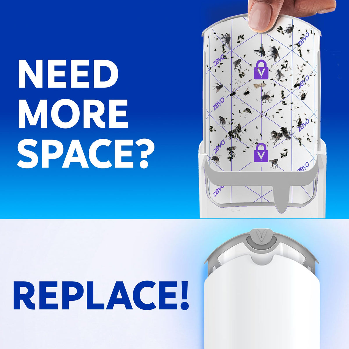ZEVO refill cartridges suitable for garage or porch use for continuous protection.