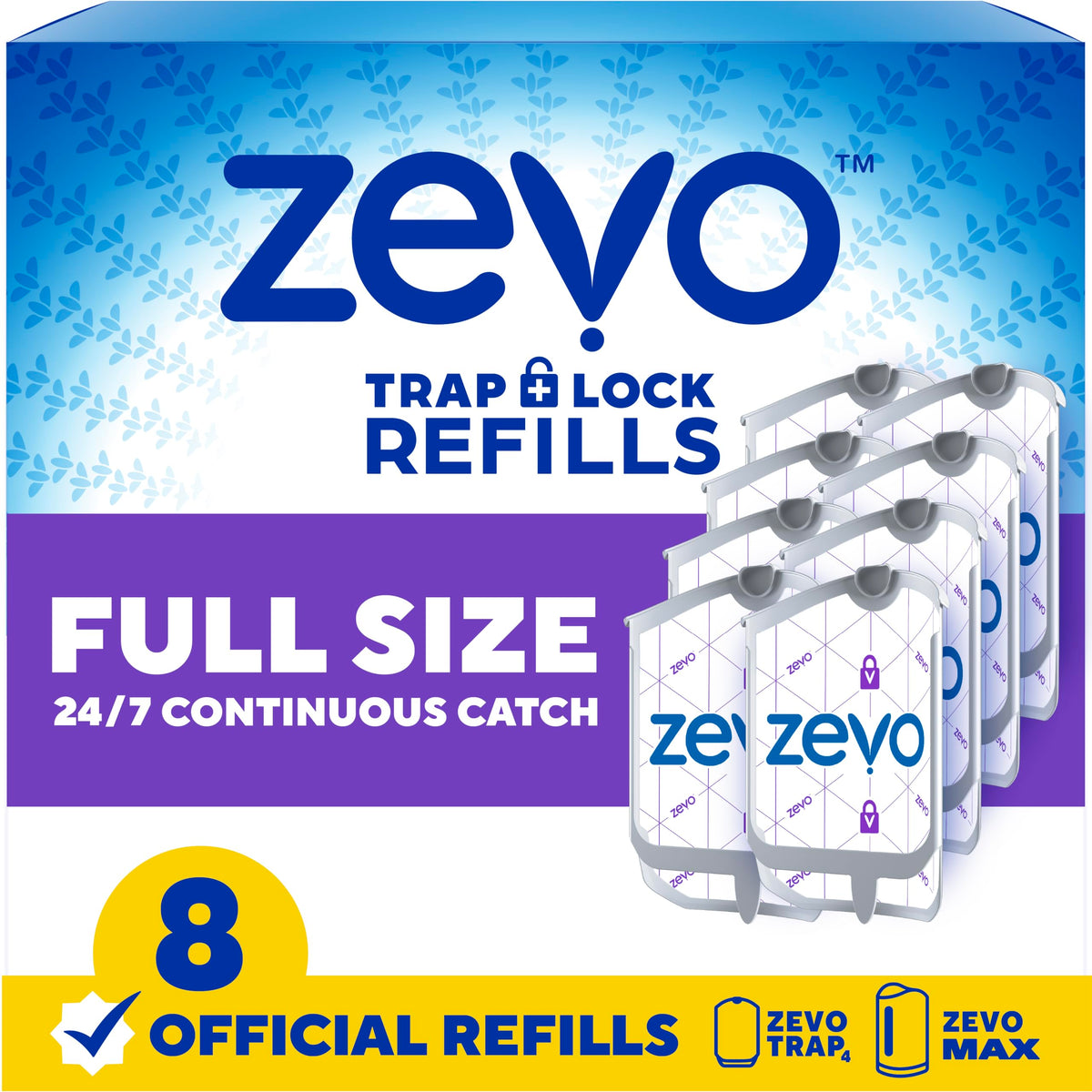 ZEVO refill cartridge inside the trap for easy, mess-free replacement.