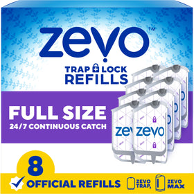 ZEVO refill cartridge inside the trap for easy, mess-free replacement.