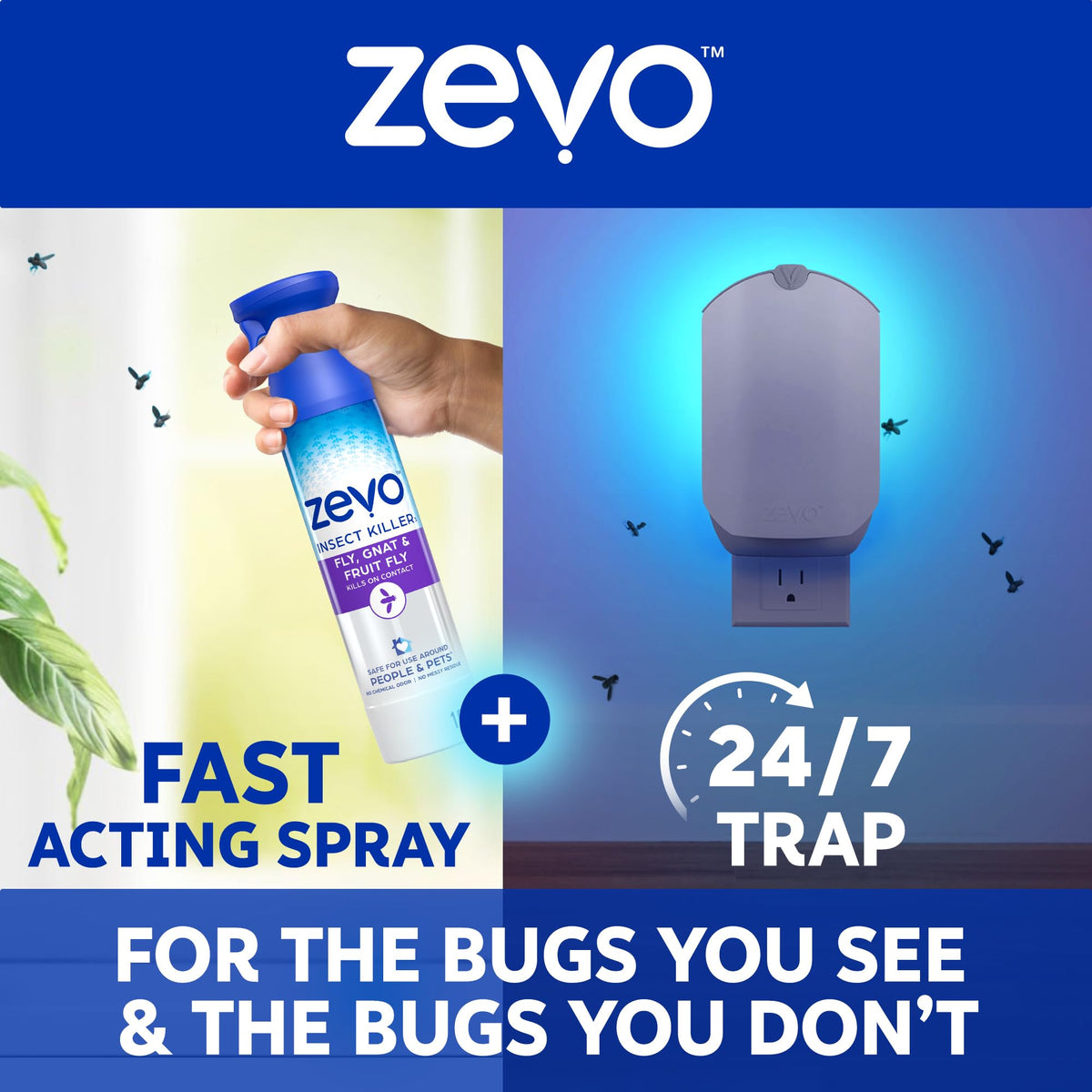 ZEVO safe-around-people-pets label communicates responsible use.
