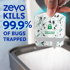 ZEVO trap placed in kitchen to capture gnats near food prep.