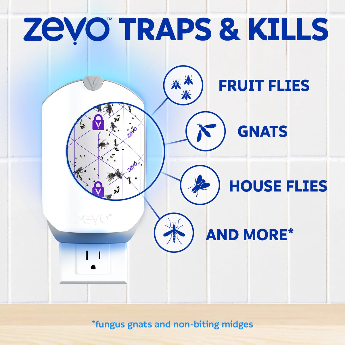 ZEVO wall-facing compact trap blends into room decor