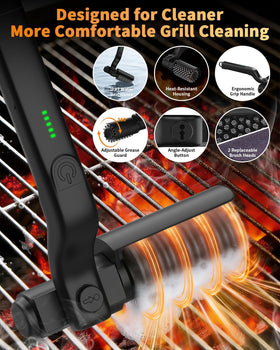 ZEYEGOY rotary brush covers large grill surfaces quickly.