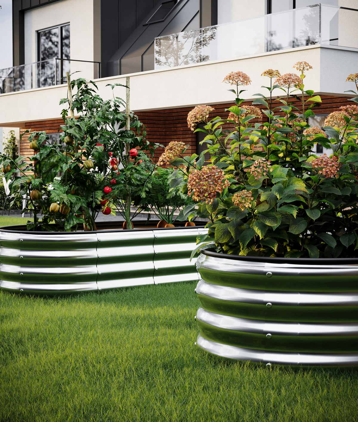 ZFHgarden bed in use with vegetables and flowers for versatile gardening