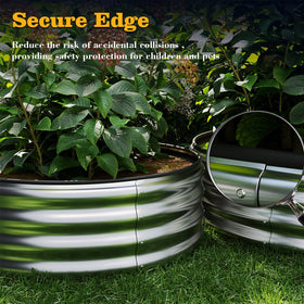 Durable galvanized finish blends with outdoor space aesthetics.