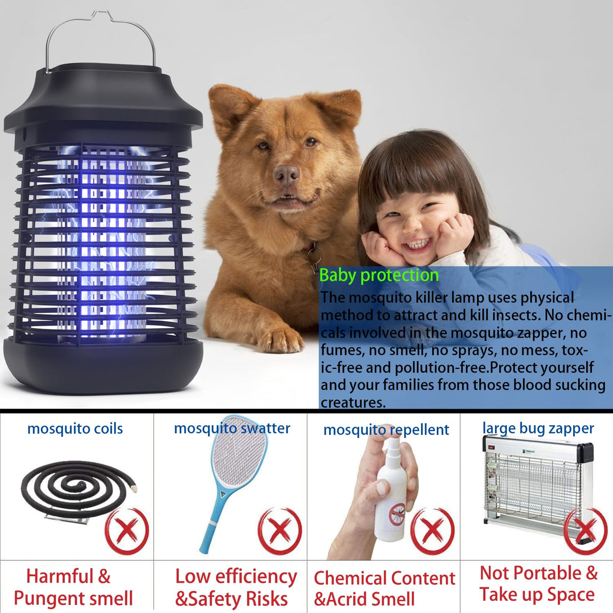 ZFITEI bug zapper removable tray for easy waste disposal after use