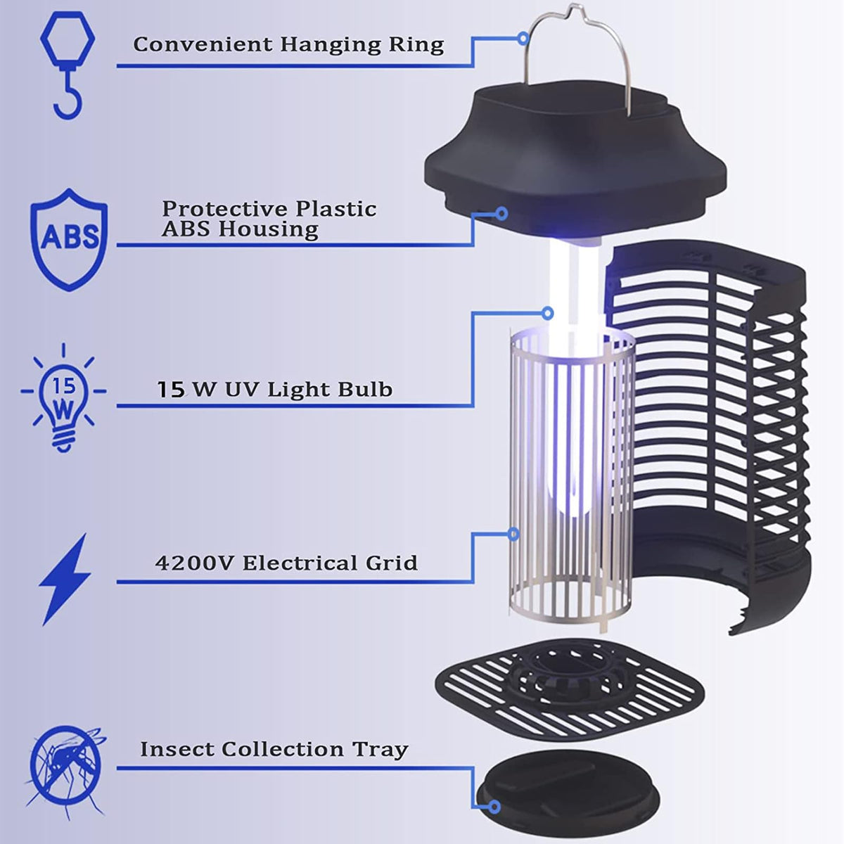 ZFITEI bug zapper replaceable bulb extending device life and use