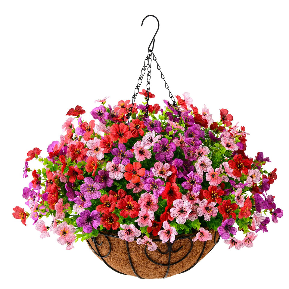 ZFProcess artificial hanging daisies in planter brighten outdoor setup