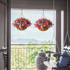 ZFProcess outdoor-ready daisy basket enhances porch and balcony spaces