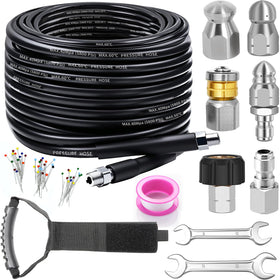 Zgqmcgy sewer jetter hose 100ft for deep residential drain cleaning