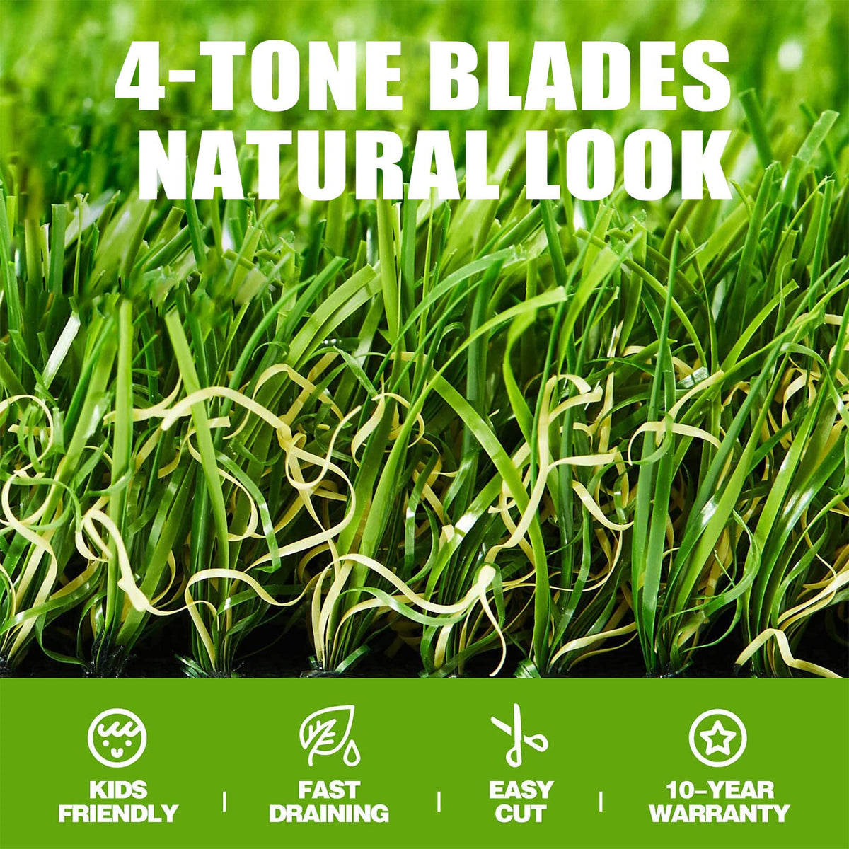 ZGR Home&Garden artificial grass 4x6 with drainage holes for quick drying