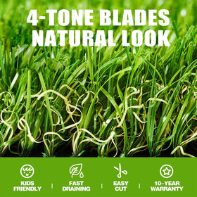 ZGR Home&Garden artificial grass 4x6 with drainage holes for quick drying