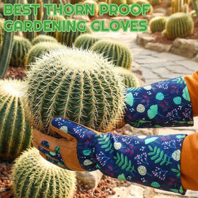 Zhamate forearm-coverage gloves protect arms when pruning shrubs