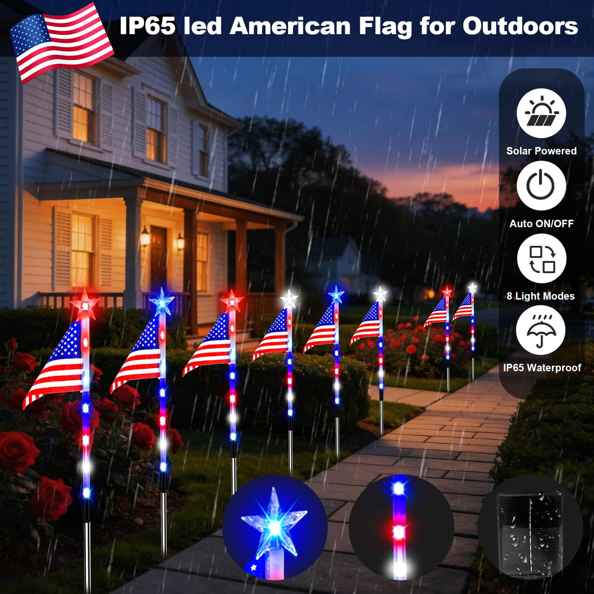Zhaoray easy-install flag light setup saves wiring time.