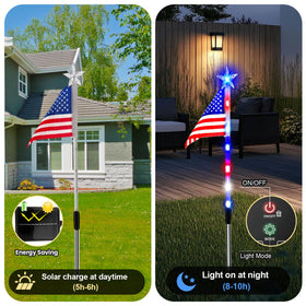 Zhaoray flag light brightens yard for evening gatherings.