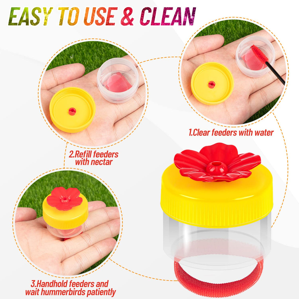 ZHBDMGK cleaning brushes included for easy feeder maintenance.