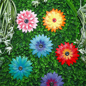 Zhehao 8-inch sunflower wall art back-view shows double-layer petals for depth.