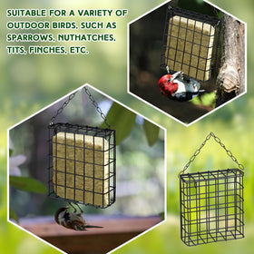 Zhehao suet bird feeder with locking hook, easy refilling and cleaning.