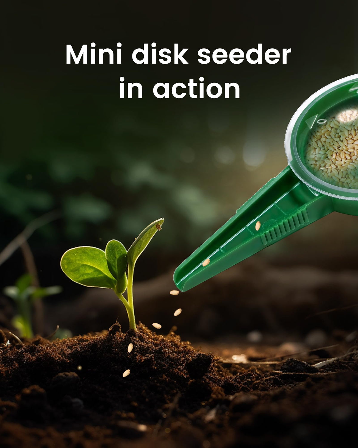 ZhenD seed sower kit shown in a potting tray setup