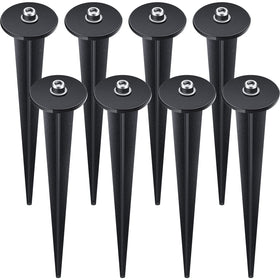 Zhengmy 8-pack threaded spike flood light stake for secure outdoor installation.