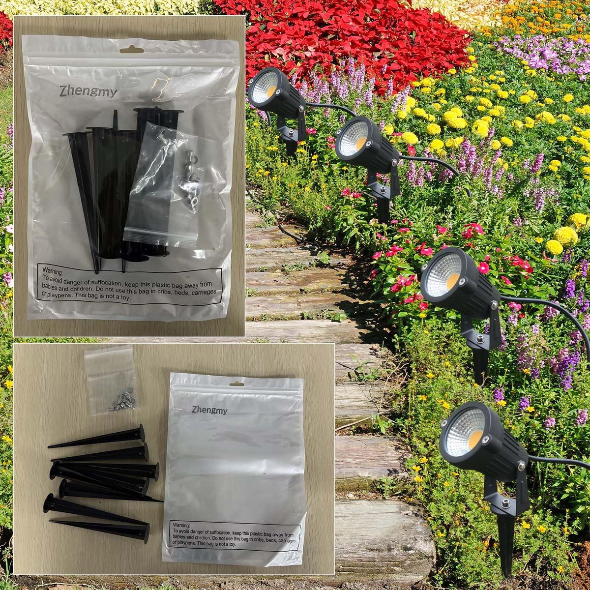 Zhengmy durable aluminum stake resists weather and wear outdoors.