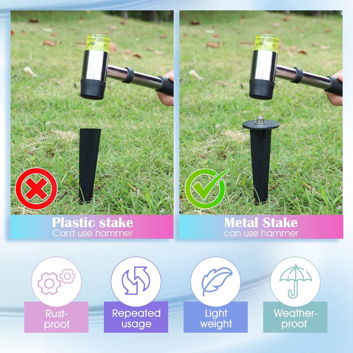 Zhengmy fluted ground stake grips soil for steady path lights.