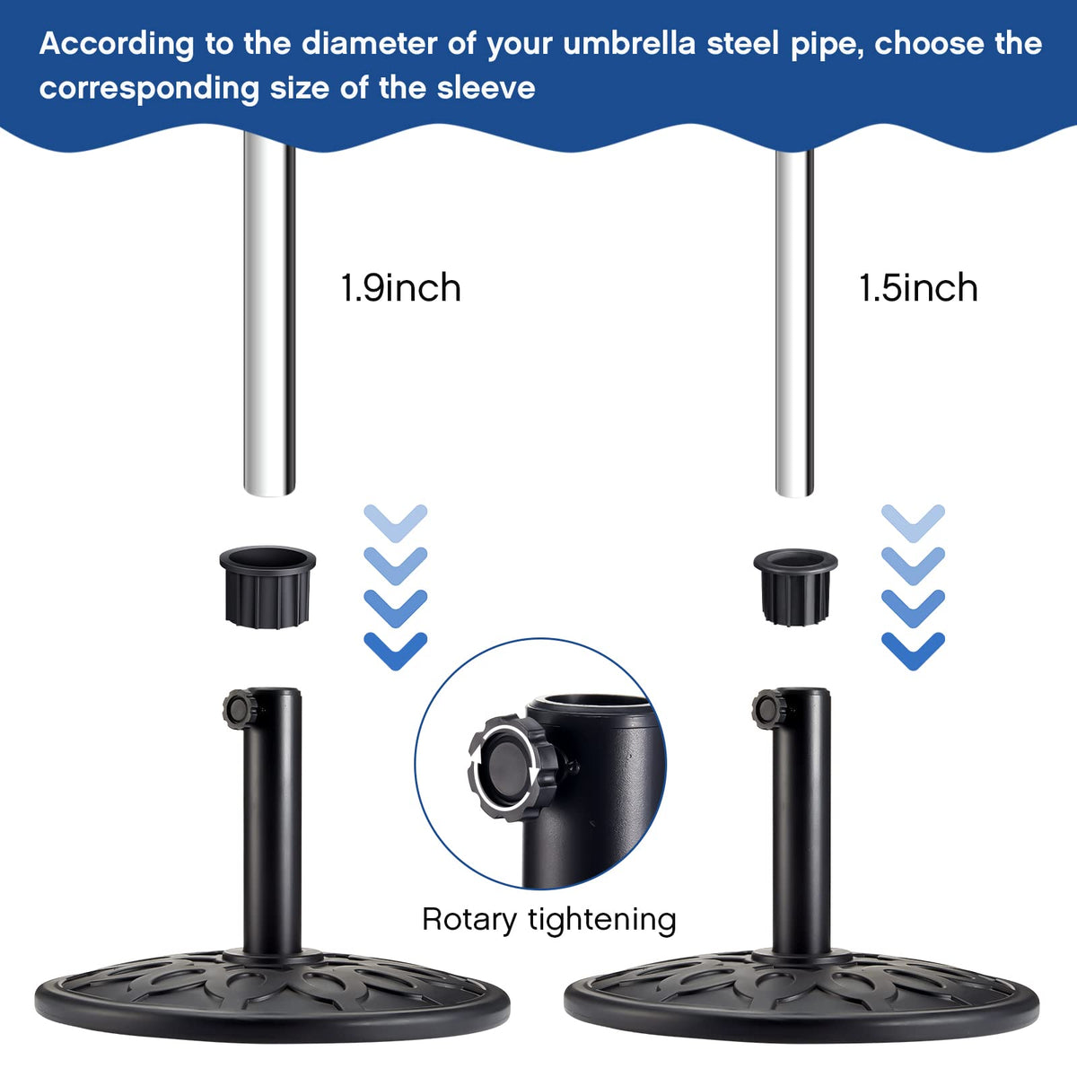 Zhengmy 40 mm threaded knob tightens quickly to prevent slipping.