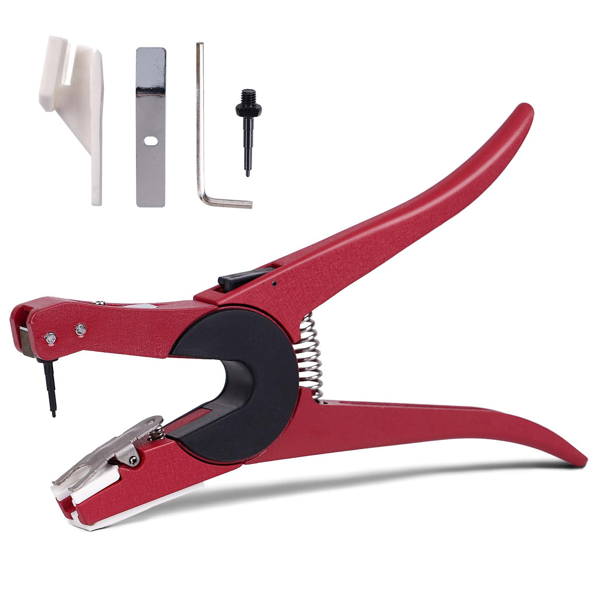 ZHEQOGZH ear tag applicator front view shows sturdy build for quick tagging.