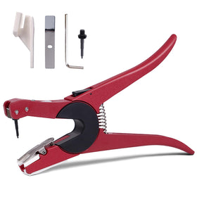 ZHEQOGZH ear tag applicator front view shows sturdy build for quick tagging.