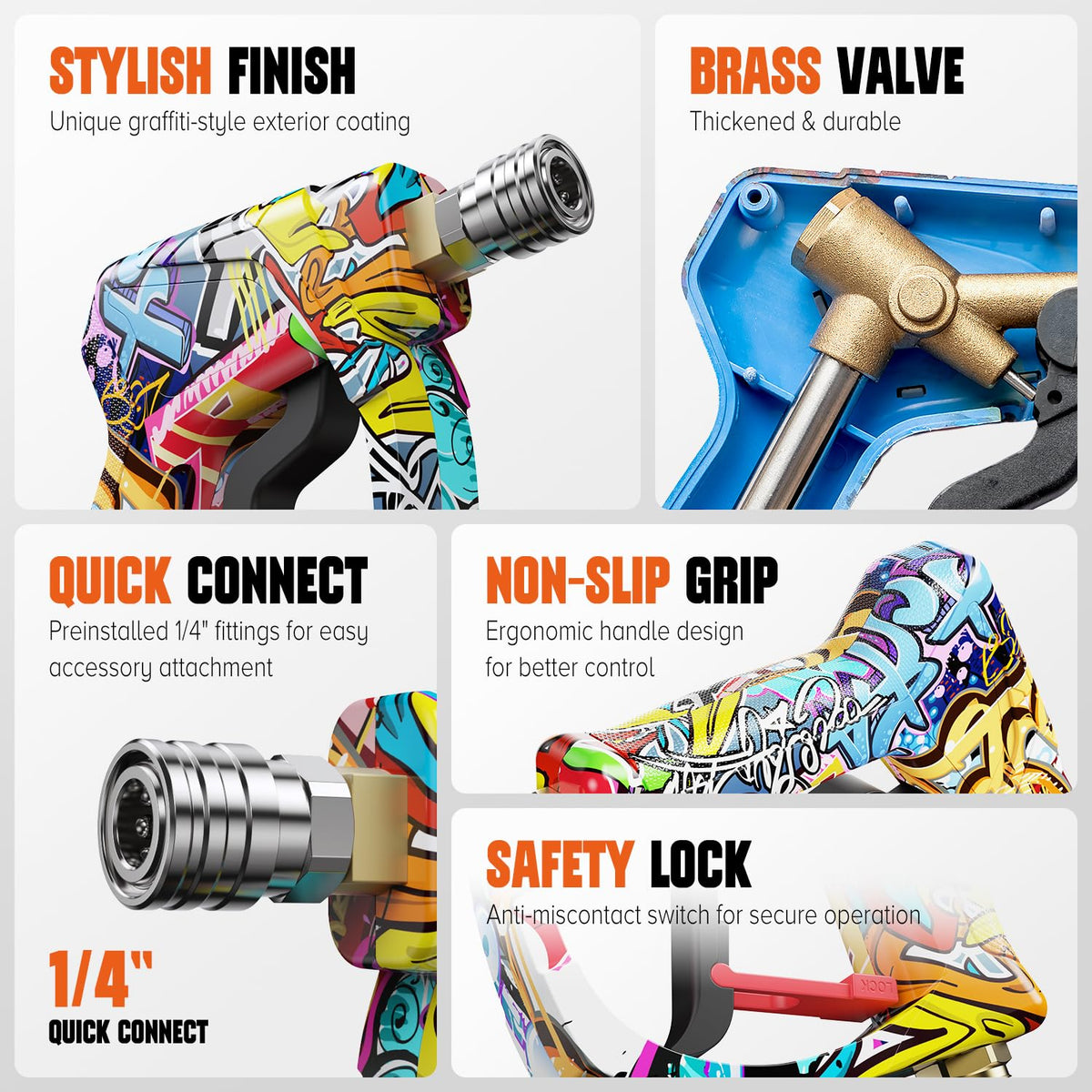 Zhevebaga gun is foam cannon friendly for efficient car foaming and rinsing.