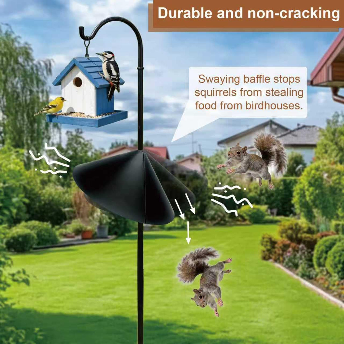 ZHIGLMYD Six-panel guard blocks footholds and deters intrusion.