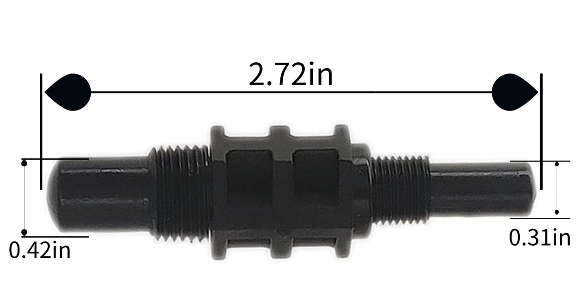 Close-up of Zhiqinge piston stop tool used on a chainsaw clutch.
