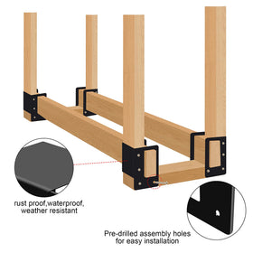Zhitaoxun 4-pack log rack assembled with pre-drilled holes for easy setup
