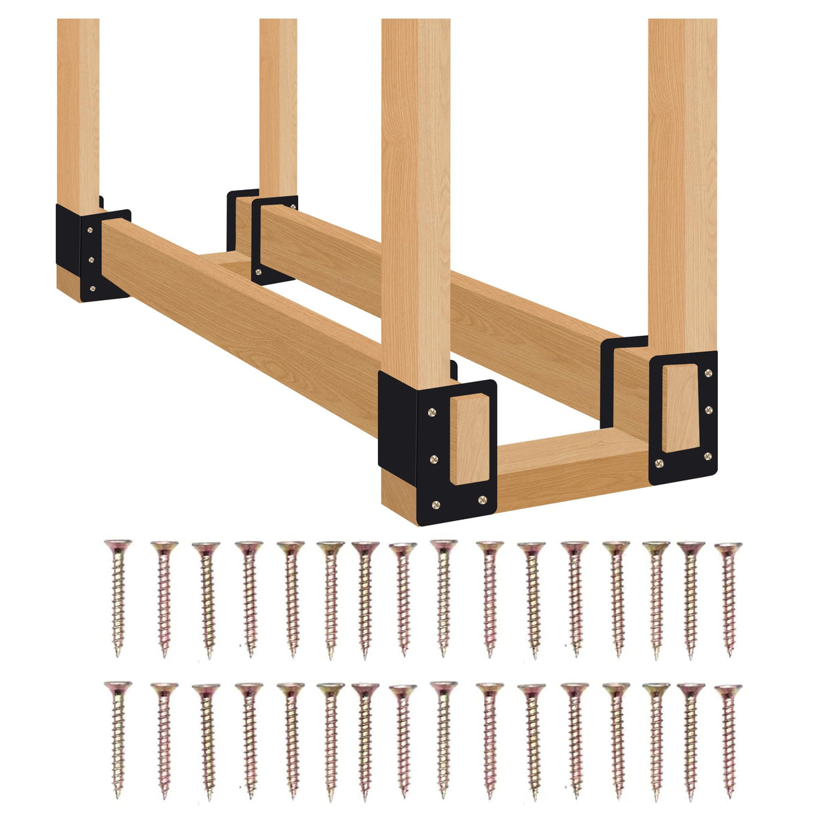 Zhitaoxun 4-pack log rack side view showcases compact storage for firewood