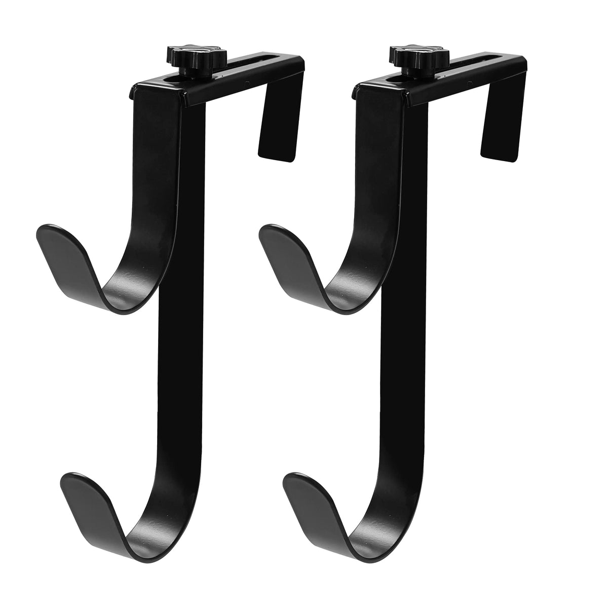 Zhitaoxun adjustable pool pole hanger in black, rust-resistant for skimmer pole storage.