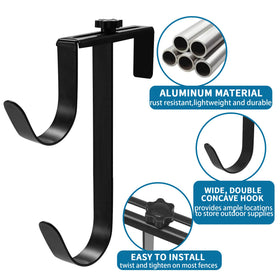 Zhitaoxun heavy-duty fence hooks provide durable outdoor pool organization.