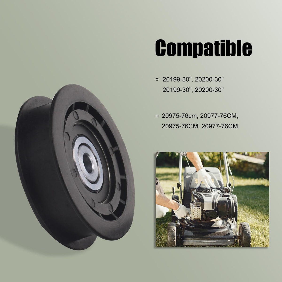 ZHIXING 120-7082 idler pulley with precise dimensions for fit checks.