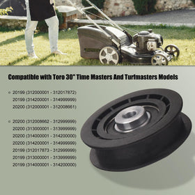 ZHIXING 120-7082 idler pulley compatible with Turf Master and Exmark walk-behind models.
