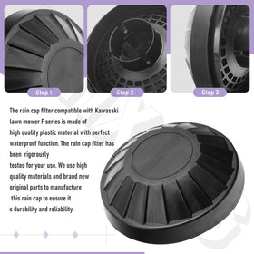 ZHIXING rain cap for Kawasaki FH series blocks mud and water during wet conditions.