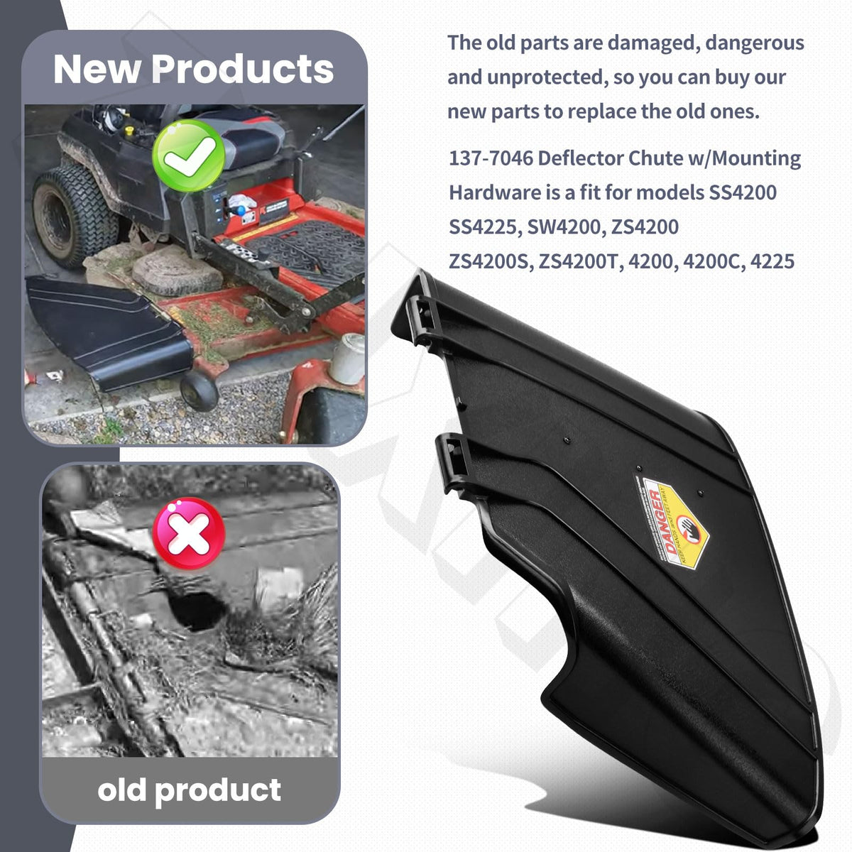 ZHIXING 137-7046 deflector fits ZS4200S, sturdy shield and reliable fit