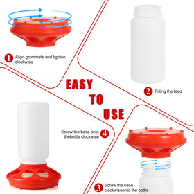 Versatile ZhiYueOnePets poultry set fits cages, brooders, or outdoor runs for chicks and quail in red.