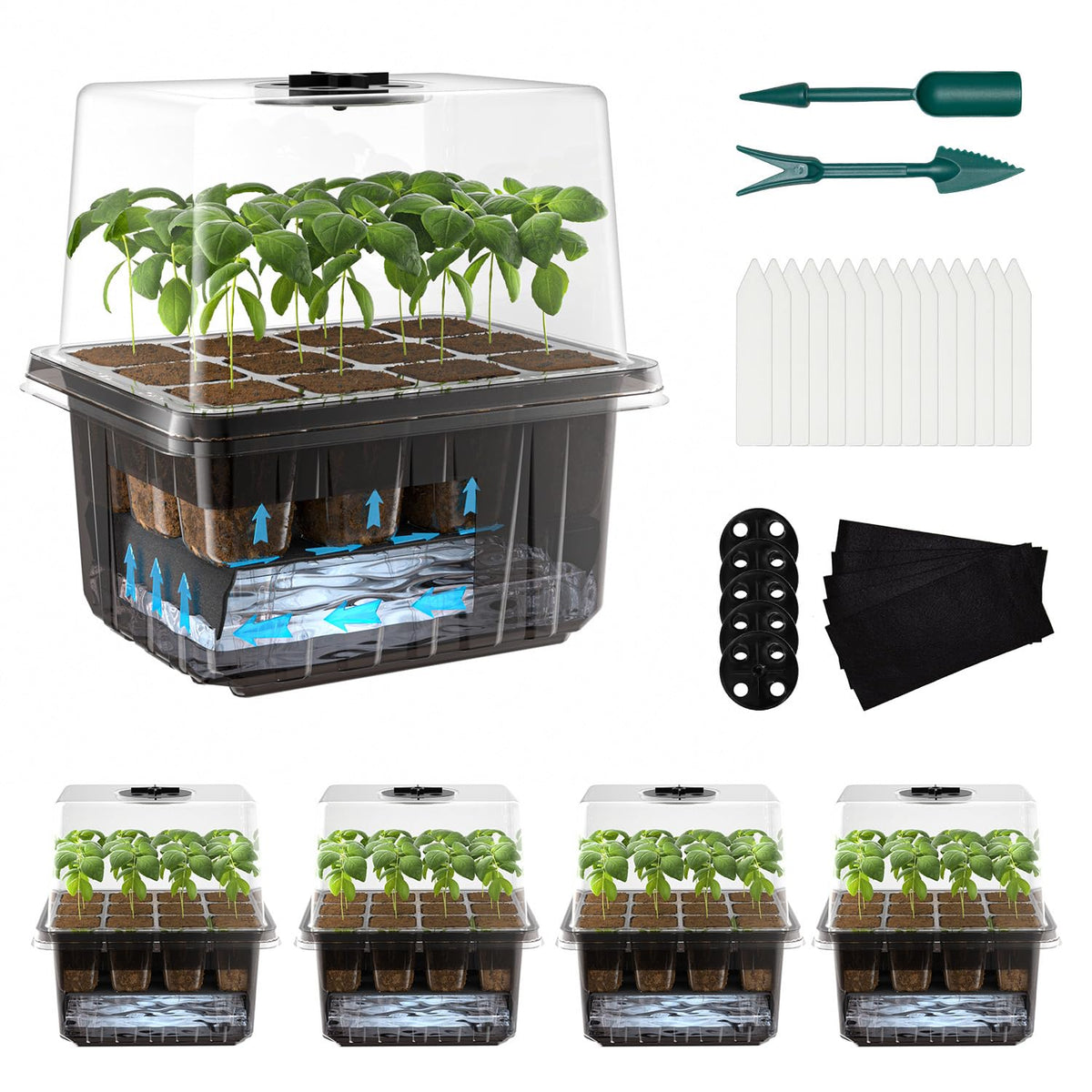 ZHOLAH seed starter trays self-watering kit supports steady moisture for reliable germination