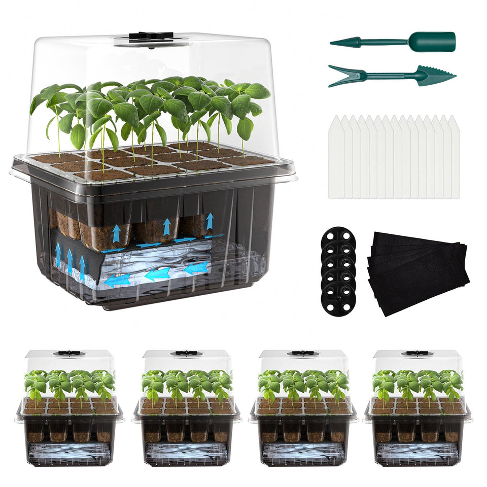ZHOLAH seed starter trays self-watering kit supports steady moisture for reliable germination