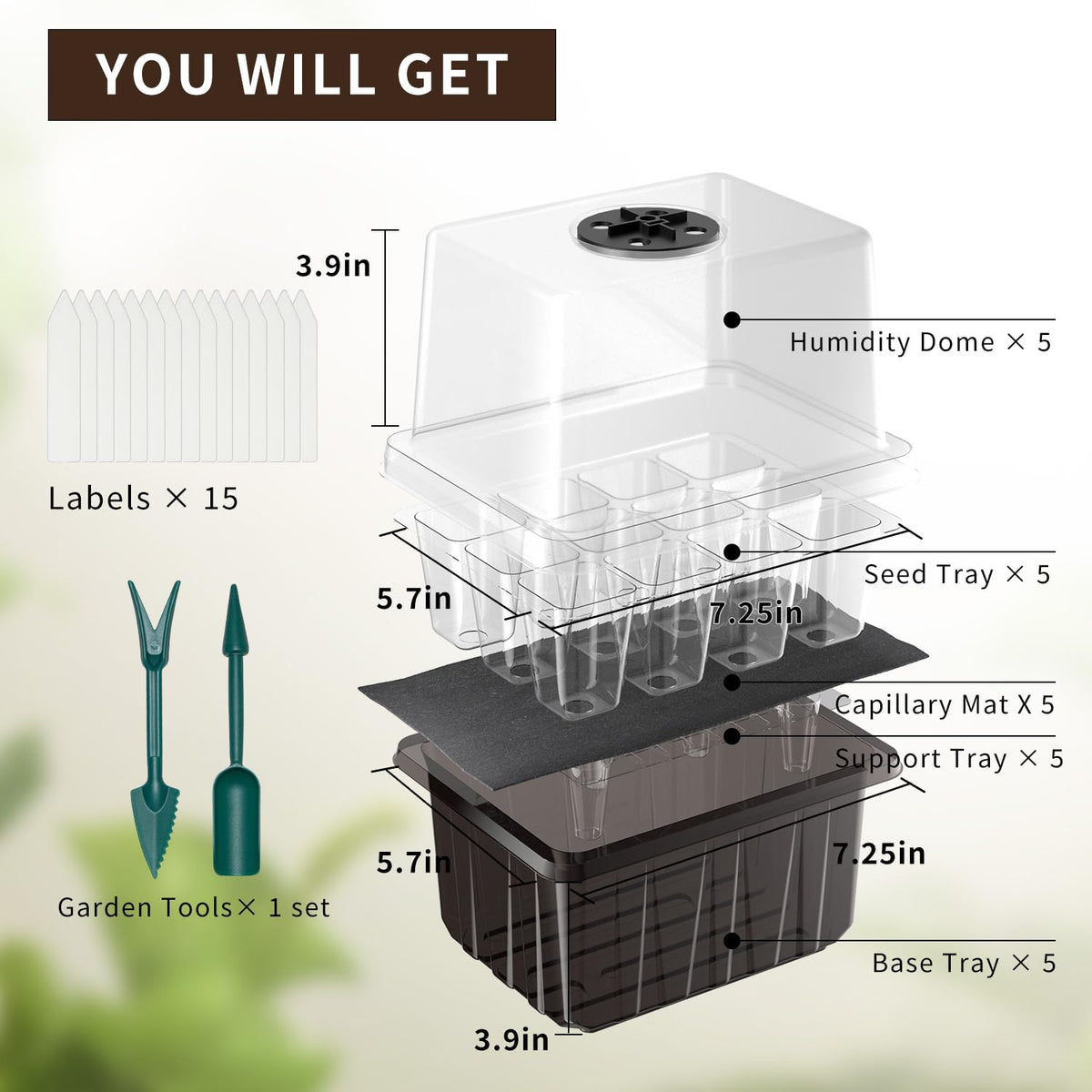 ZHOLAH versatile-growth seed-starter kit suits vegetables, herbs, and flowers indoors