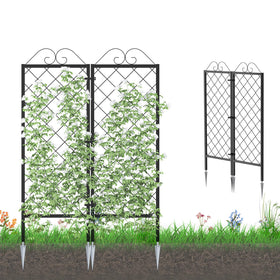Zhongma 2-pack metal garden trellises, 53.5 inches tall, ideal for climbing plants.